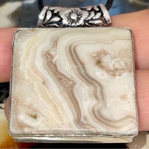 Phantom Zebra Calcite Pendant 1 7/8”